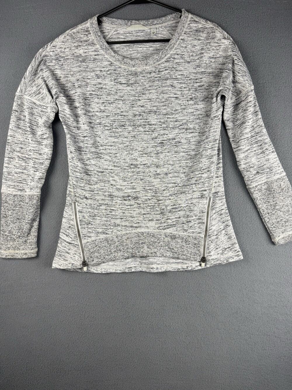 Athleta Gray Marble Size Small Women's Long Sleeve Top With Bottom Zip